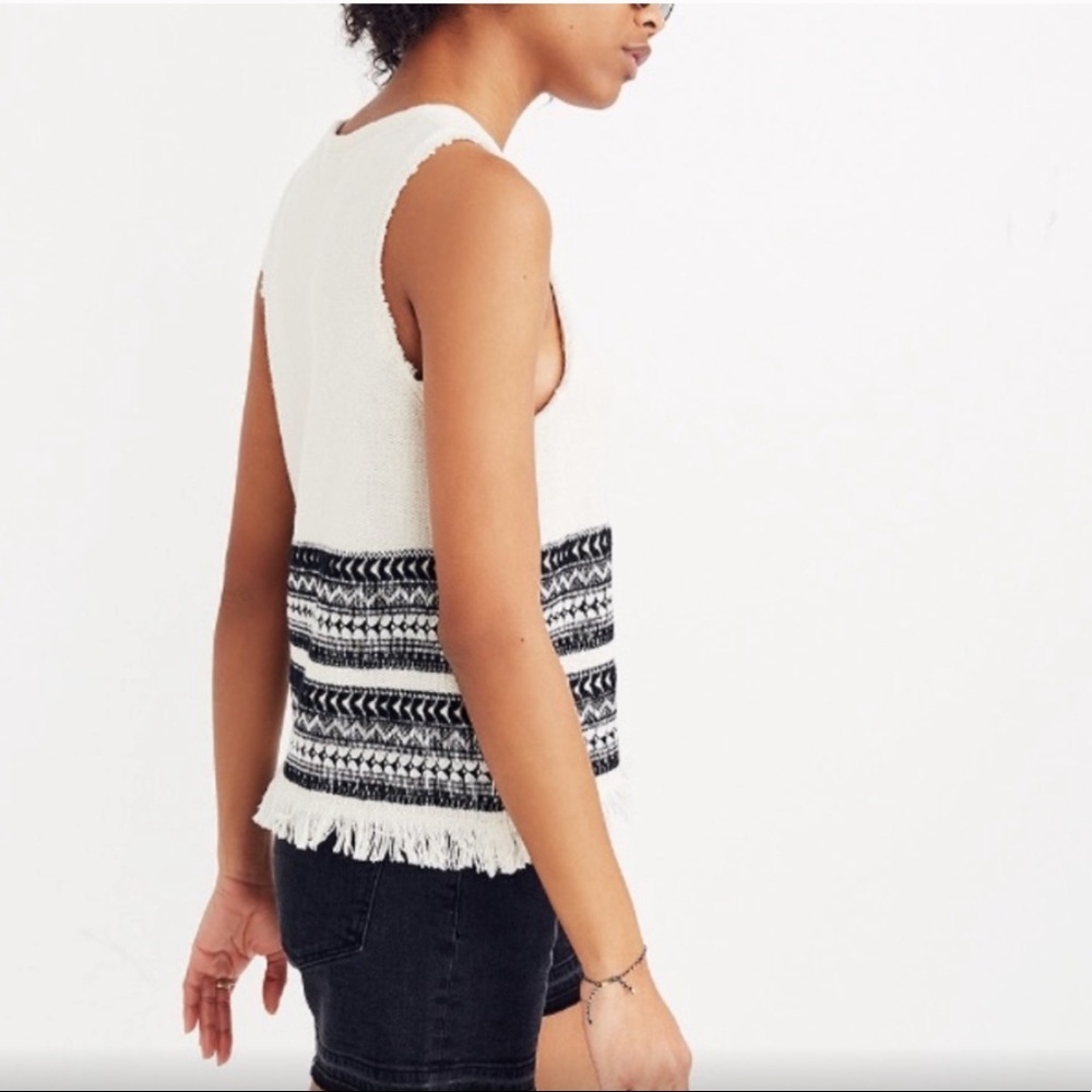 Madewell Villagrove Sweater Tank Cream & White